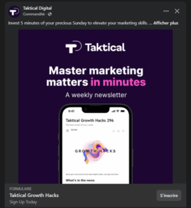 Exemple de publicité pour une newsletter payante